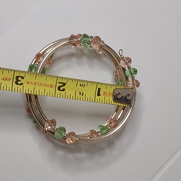 Metal And Glass Bead Expanding Wrap Around Bracelet - Picture 9 of 10
